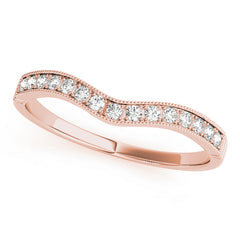Curved Bands Half Eternity Ring in Gold & Platinum