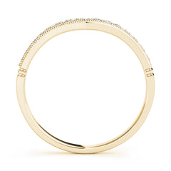 Curved Bands Half Eternity Ring in Gold & Platinum