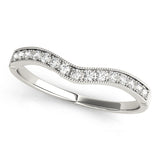 Curved Bands Half Eternity Ring in Gold & Platinum