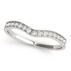 Curved Bands Half Eternity Ring in Gold & Platinum