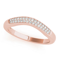 Curved Bands Half Eternity Ring in Gold & Platinum