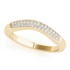 Curved Bands Half Eternity Ring in Gold & Platinum