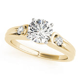 Romantic Three-Stone Round Diamond Engagement Ring — 9K/18K Gold & Platinum