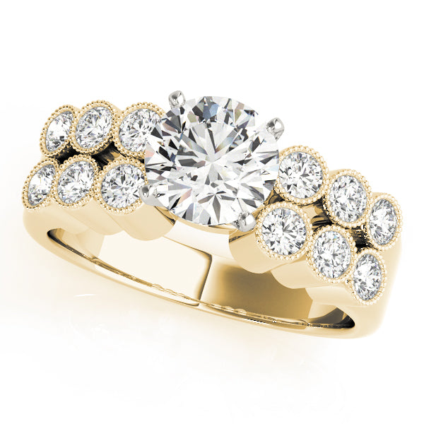 Statement Multi-Row Round Diamond Engagement Ring — 9K/18K Gold & Platinum