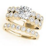 Statement Multi-Row Round Diamond Engagement Ring — 9K/18K Gold & Platinum