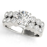 Statement Multi-Row Round Diamond Engagement Ring — 9K/18K Gold & Platinum
