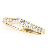 Channel Set Curved Half Eternity Ring in Gold & Platinum