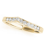 Channel Set Curved Half Eternity Ring in Gold & Platinum