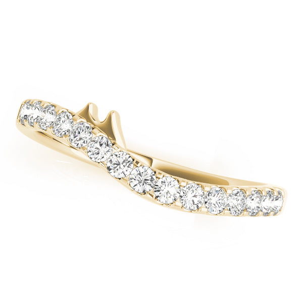Split Prong Curved Half Eternity Ring in Gold & Platinum