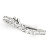 Split Prong Curved Half Eternity Ring in Gold & Platinum