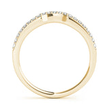 Curved Bands Half Eternity Ring in Gold & Platinum