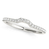 Curved Bands Half Eternity Ring in Gold & Platinum