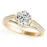 Enchanted Prong-Set Round Diamond Engagement Ring — 9K/18K Gold & Platinum