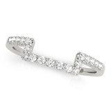 Shared Prong Curved Half Eternity Ring in Gold & Platinum