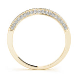 Multirow Prong in Channel Half Eternity Ring in Gold & Platinum