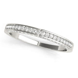 Multirow Prong in Channel Half Eternity Ring in Gold & Platinum