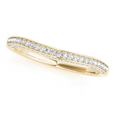 Prong in Channel Curved Half Eternity Ring in Gold & Platinum
