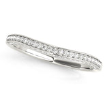 Prong in Channel Curved Half Eternity Ring in Gold & Platinum