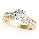Heirloom Channel-Set Round Diamond Engagement Ring — 9K/18K Gold & Platinum