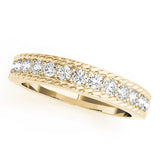Prong Set Braided Style Half Eternity Ring in Gold & Platinum
