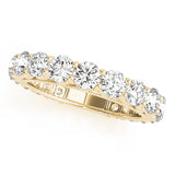 Prong Set Half Eternity Ring in Gold & Platinum