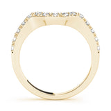 Curved Bands Half Eternity Ring in Gold & Platinum