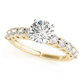 Regal Prong-Set Round Diamond Engagement Ring — 9K/18K Gold & Platinum