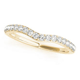 Curved Bands Half Eternity Ring in Gold & Platinum