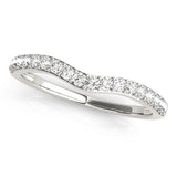 Curved Bands Half Eternity Ring in Gold & Platinum
