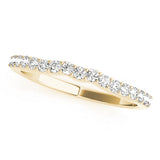 Shared Prong Curved Half Eternity Ring in Gold & Platinum