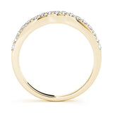 Shared Prong Curved Half Eternity Ring in Gold & Platinum