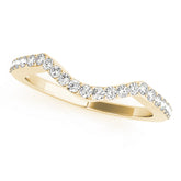 Curved Bands Half Eternity Ring in Gold & Platinum