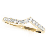 Curved Bands Half Eternity Ring in Gold & Platinum
