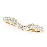 Shared Prong Curved Half Eternity Ring in Gold & Platinum