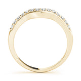 Shared Prong Curved Half Eternity Ring in Gold & Platinum