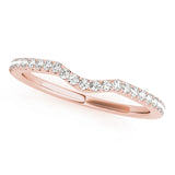 Split Prong Curved Half Eternity Ring in Gold & Platinum