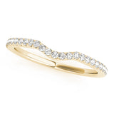Split Prong Curved Half Eternity Ring in Gold & Platinum