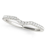 Split Prong Curved Half Eternity Ring in Gold & Platinum