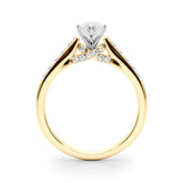 Sculpted Channel-Set Round Diamond Engagement Ring — 9K/18K Gold & Platinum
