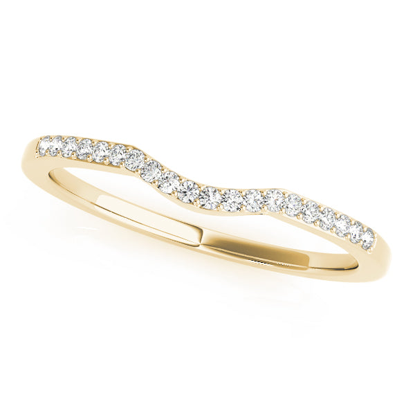 Curved Half Eternity Ring in Gold & Platinum