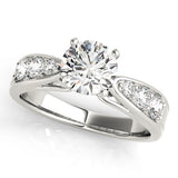 Romantic Channel-Set Round Diamond Engagement Ring — 9K/18K Gold & Platinum