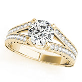 Lustrous Antique Round Diamond Engagement Ring — 9K/18K Gold & Platinum