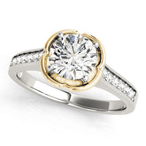 Opulent Prong-Set Round Diamond Engagement Ring — 9K/18K Gold & Platinum