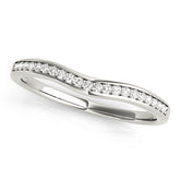 Curved Bands Half Eternity Ring in Gold & Platinum