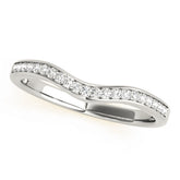 Curved Bands Half Eternity Ring in Gold & Platinum
