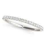 Single Row Prong Set Wedding Half Eternity Ring in Gold & Platinum