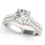 Pristine Pave Round Diamond Engagement Ring — 9K/18K Gold & Platinum
