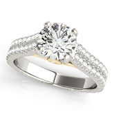 Pristine Pave Round Diamond Engagement Ring — 9K/18K Gold & Platinum