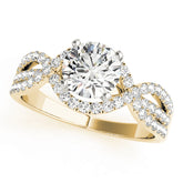 Devoted Multi-Row Round Diamond Engagement Ring — 9K/18K Gold & Platinum