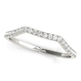 Curved Bands Half Eternity Ring in Gold & Platinum